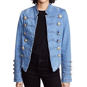 Free People Denim Military Jacket - Size Medium